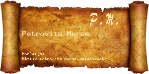Petrovits Merse névjegykártya